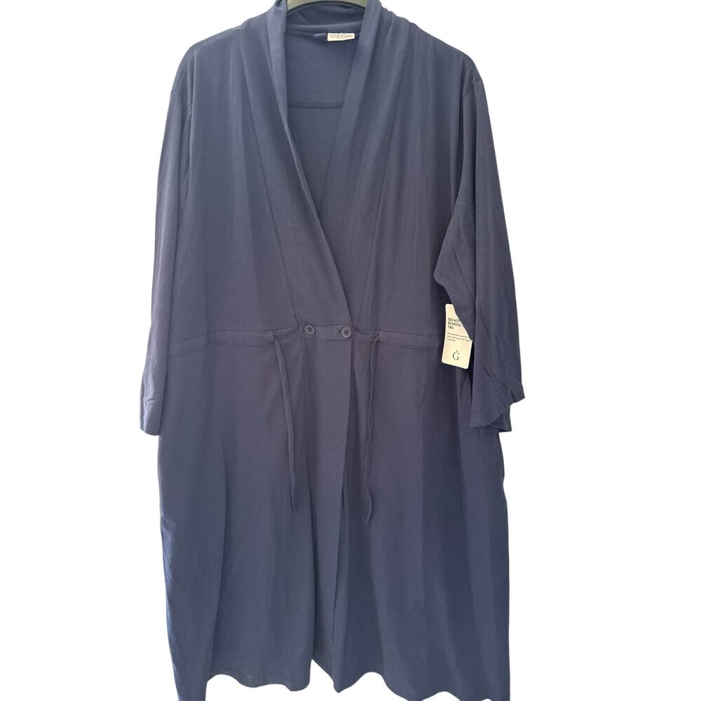 Gownies Post Surgery  Recovery Robe, Internal Pockets Navy Blue Size 2XL/3XL NWT